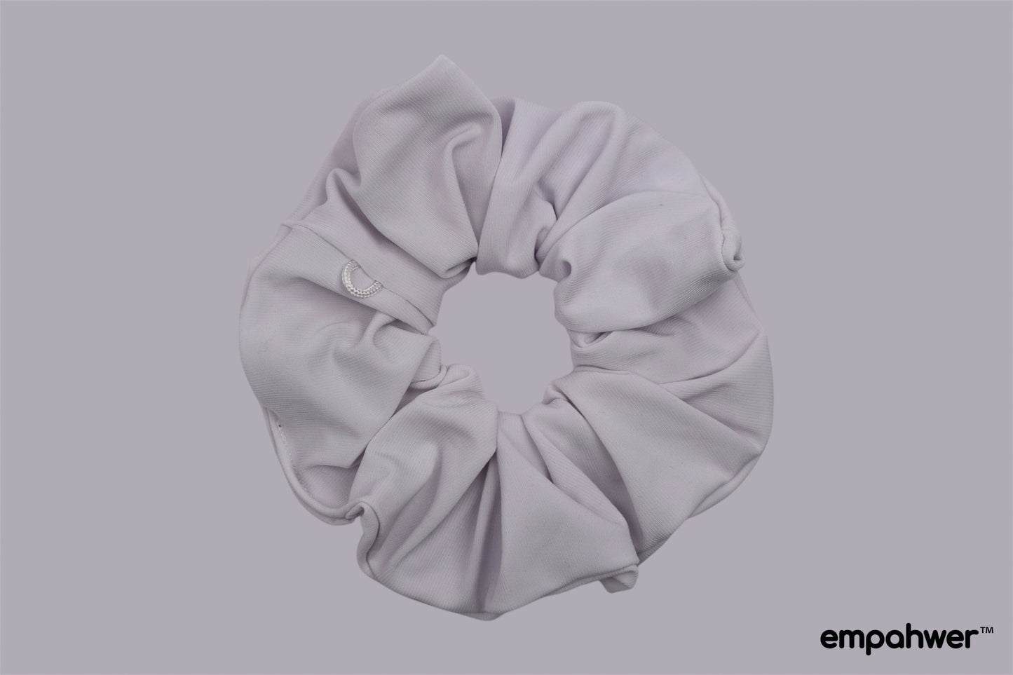 Soft White Scrunchie with the Go Loop – Minimalist Hair Accessory