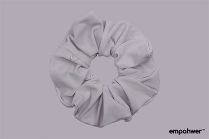 Soft White Scrunchie with the Go Loop – Minimalist Hair Accessory