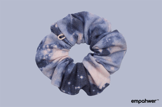 Tie-Dye Blue and Pink Scrunchie with the Go Loop - Stylish Hair Accessory