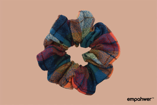 Colorful Woven Plaid Scrunchie with the Go Loop – Vibrant Hair Accessory