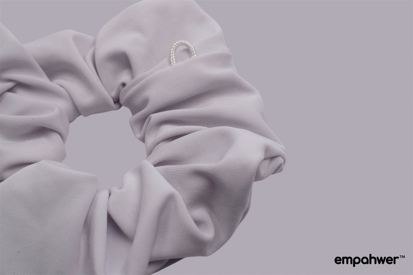 Soft White Scrunchie with the Go Loop – Minimalist Hair Accessory