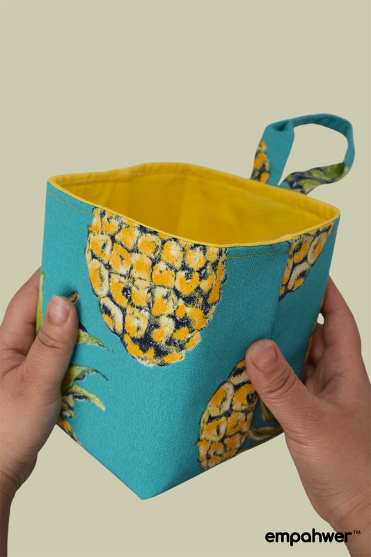 Tropical Pineapple Tissue Box Holder with Hanging Loop