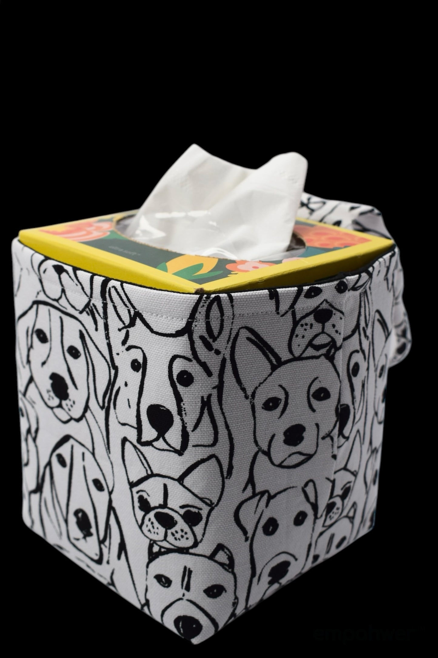 Dogs and Paws Tissue Box Holder with Hanging Loop