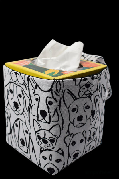Dogs and Paws Tissue Box Holder with Hanging Loop