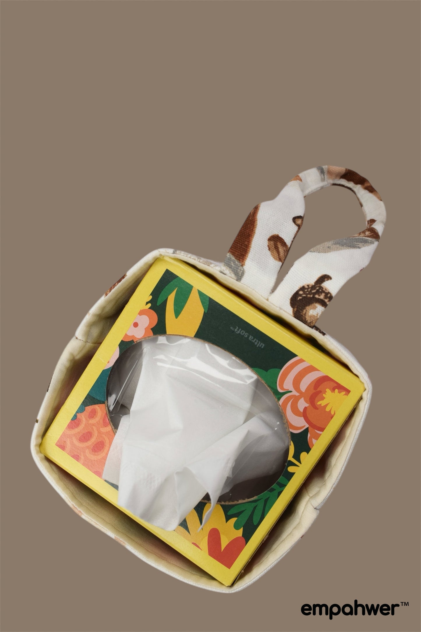 Coffee Break Tissue Box Holder with Hanging Loop