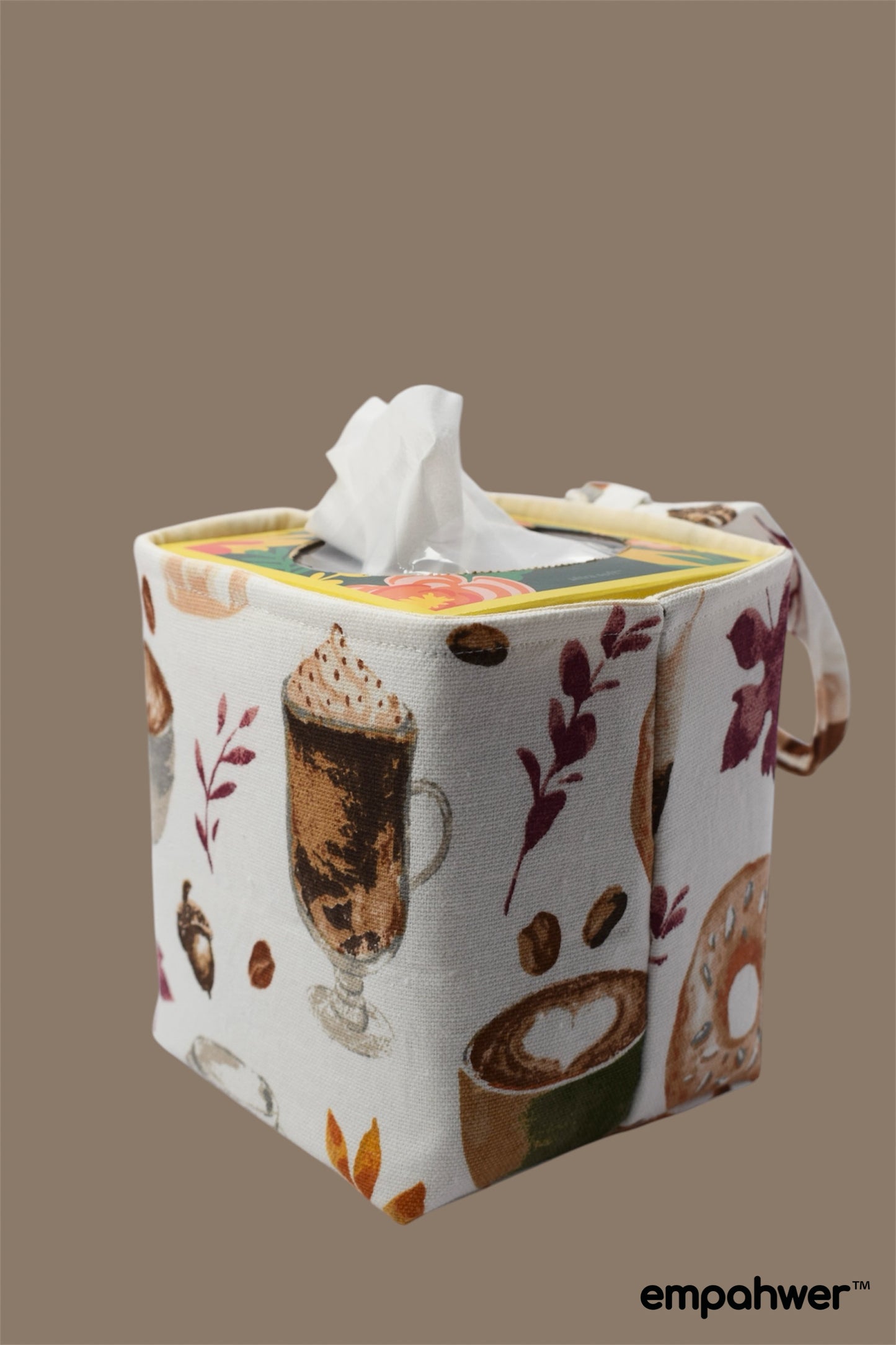 Coffee Break Tissue Box Holder with Hanging Loop