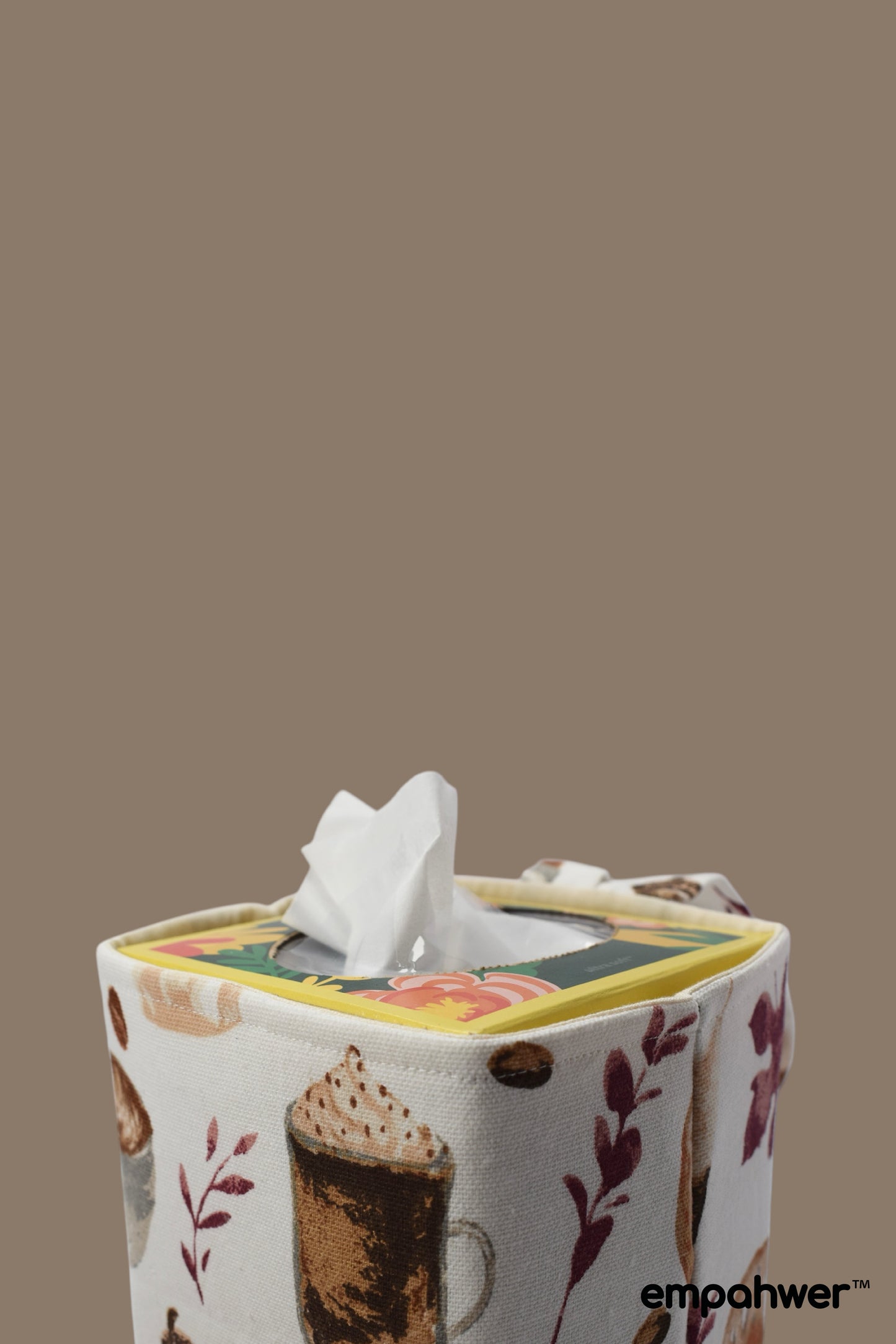 Coffee Break Tissue Box Holder with Hanging Loop
